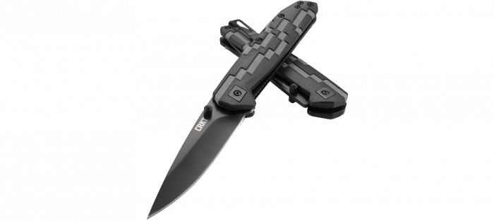 Полуавтоматический складной нож Hyperspeed, CRKT 7020, сталь 8Cr14MoV Black Oxide Coating, рукоять термопластик GRN