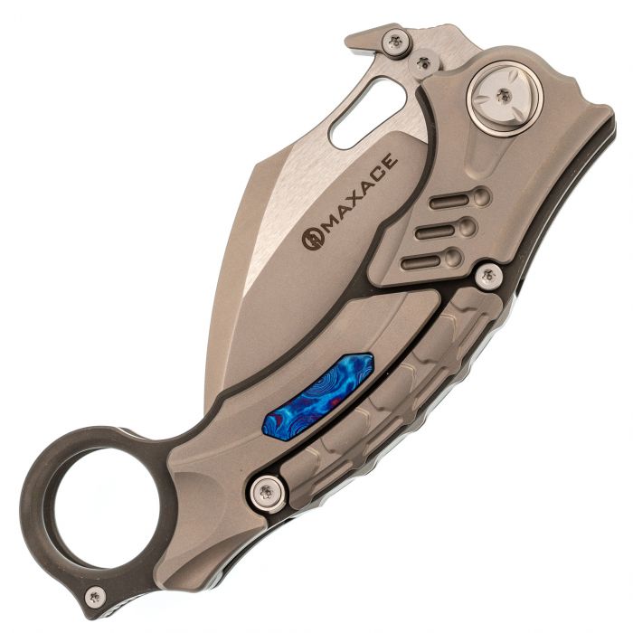 Складной нож Maxace Raptor, сталь Magnacut, рукоять Grey Titan/Timascus