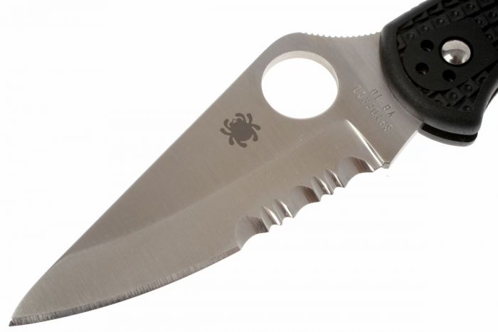Складной нож Delica 4 - Spyderco 11PSBK, сталь VG-10 Satin Combo, рукоять термопластик FRN чёрный